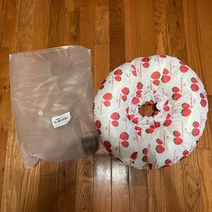 Source Unknown White & Red Strawberry Print Inflatable Pet Cone Collar